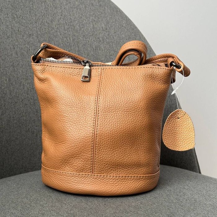 Нова шкіряна сумка бочечка крос боді клатч кожаная сумка женская