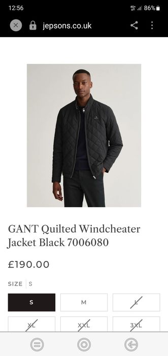 Чоловіча стегана куртка GANT Quilted Windcheater, розмір M (Оригінал)
