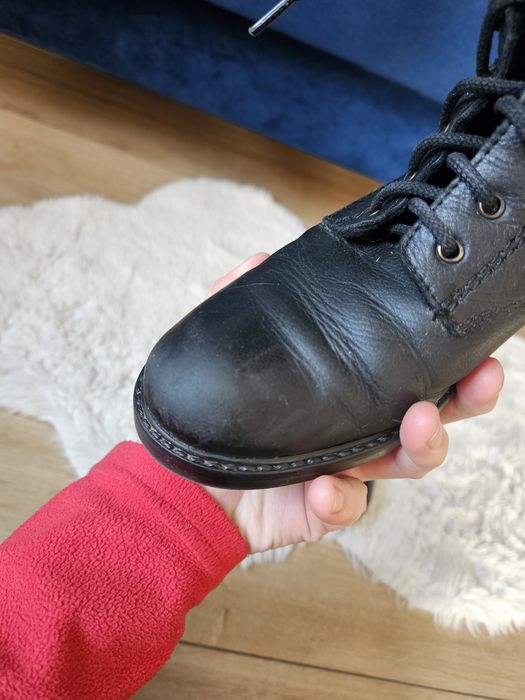 Botki czarne wiązane zamek 36 Lasocki