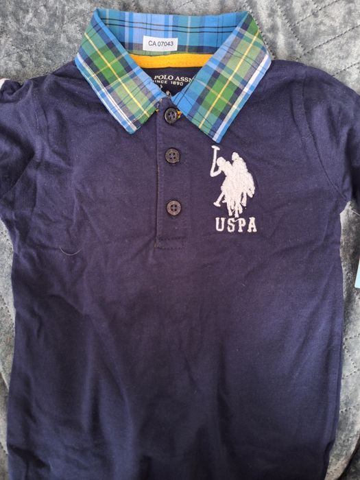 Nowy elegancki pajacyk U.S. Polo Assn. rozm. 6-9m