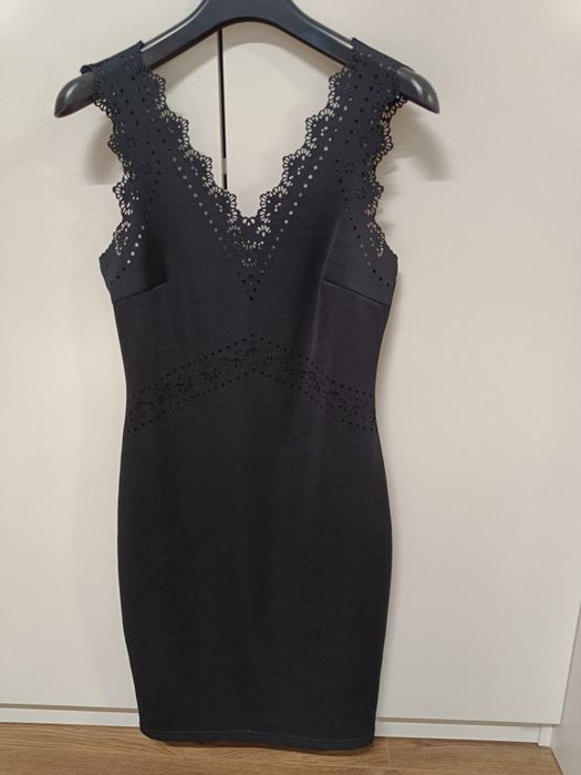 Czarna mini sukienka, rozmiar 36/38