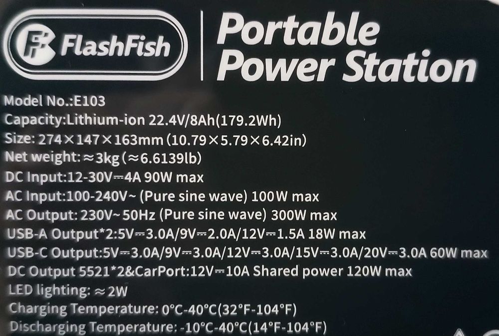 Przenośna stacja zasilania / Powerbank - FlashFish E103 - 300w, 179Wh
