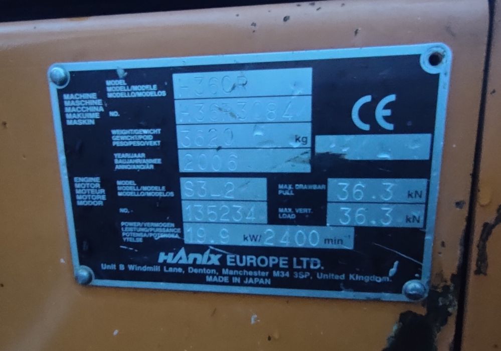 Mini Escavadora HANIX de 3600Kg