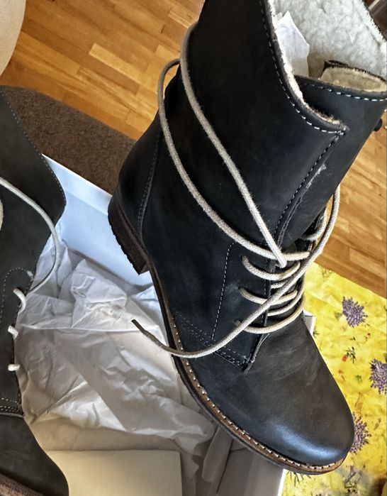 Nowe damskie buty zimowe skóra naturalna 38 – ciepłe, modne