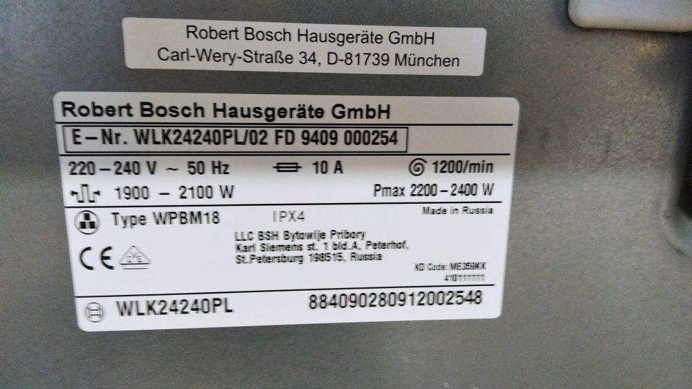 Pralka Bosch wkl24240