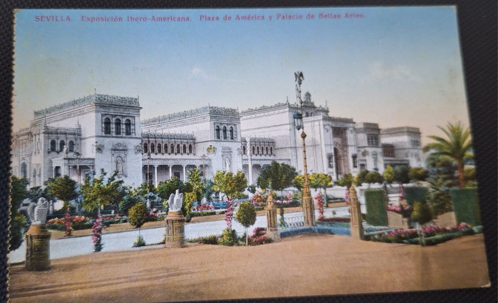 Postais espanhóis antigos anos 30 e 40 de Sevilha selados e circulados