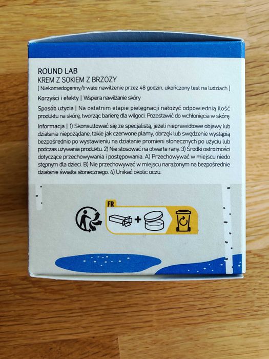Round Lab, Birch Juice , krem do twarzy nawilżający, 80 ml