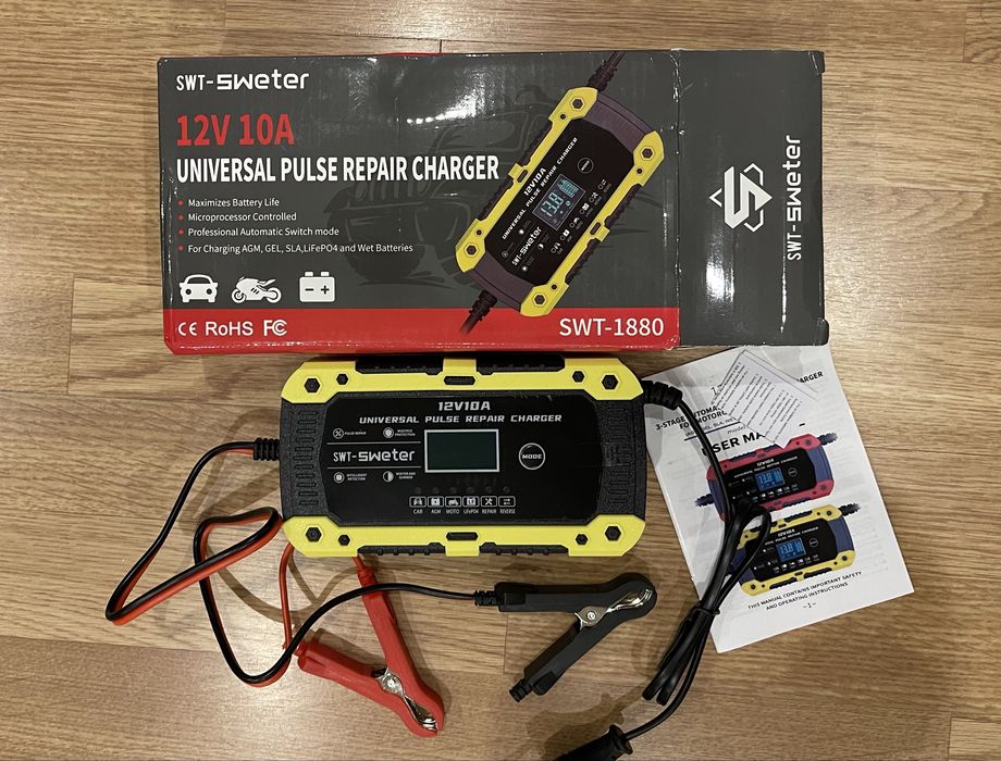 Импульсное Зарядное устройство для аккумуляторов 12В 10А SWT-1880