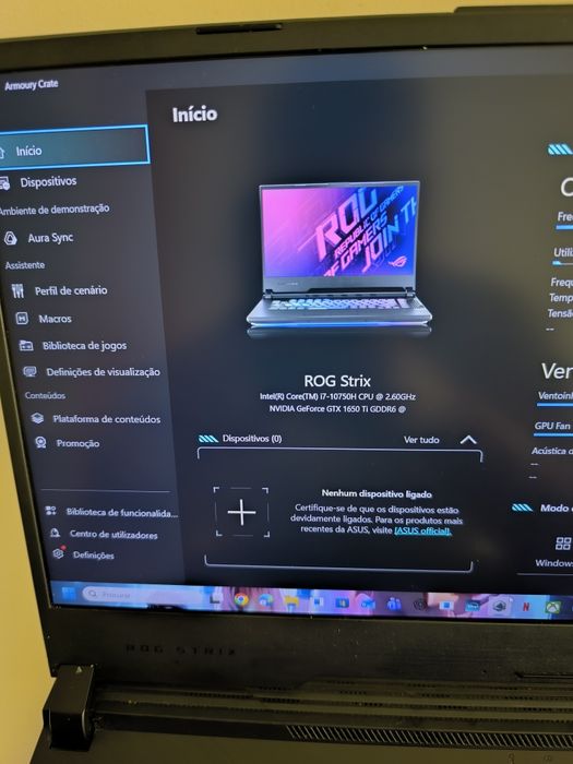 “ASUS ROG Strix G15 i7 16GB GTX 1650 Ti SSD 1TB 144Hz”