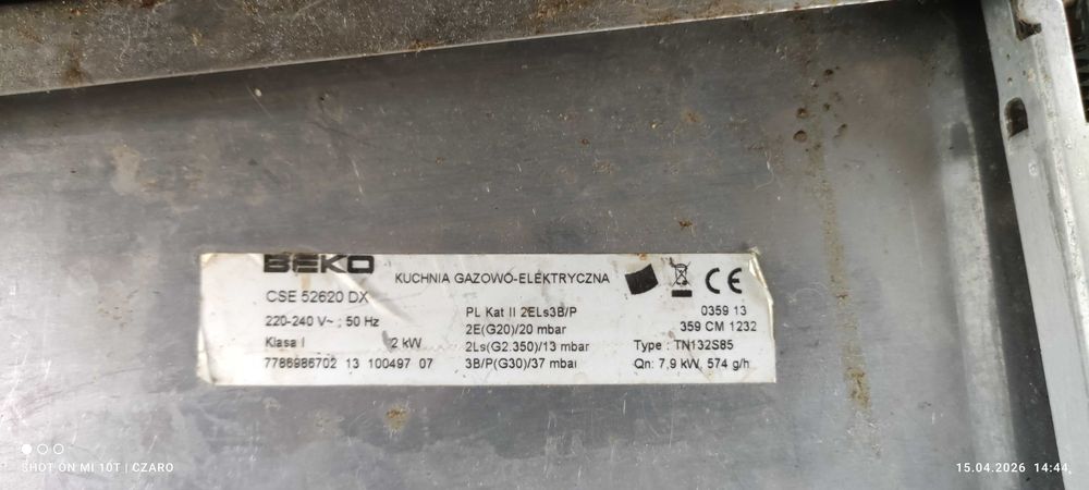 Kuchnia gazowa Beko