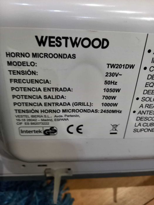 Micro-Ondas WestWood C/Grill
