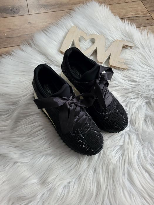 Czarne adidasy sneakersy diamenciki 37