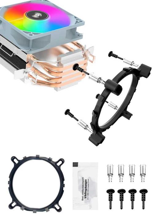 Башенный кулер охлаждения процессора Intel/AMD AIGO ICE400SE с RGB