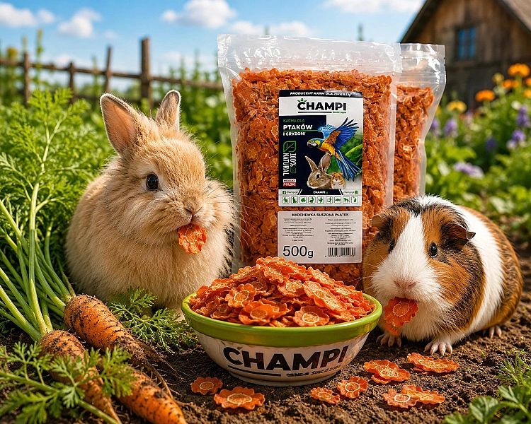 Marchewka suszona Płatek 500g marchew dla gryzoni świnki królika CHAMP