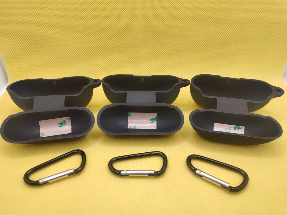 Чехол силиконовый на наушники Huawei Freebuds Pro 4 + карабин (black)