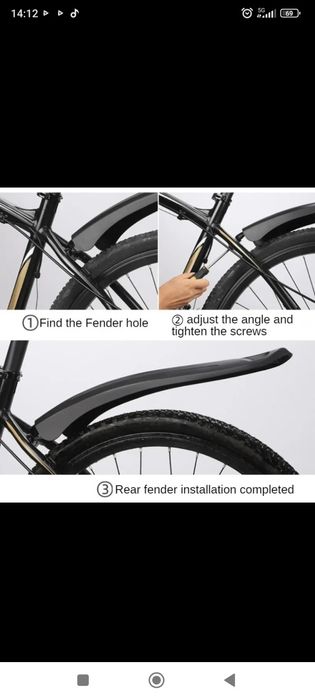 Błotniki rower MTB przód i tył zestaw