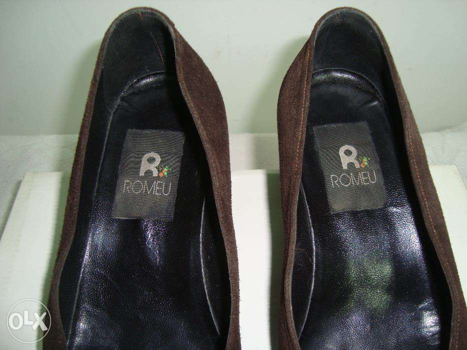 Sapatos de senhora em camurça (PELE) castanhos nº 36 – marca ROMEU