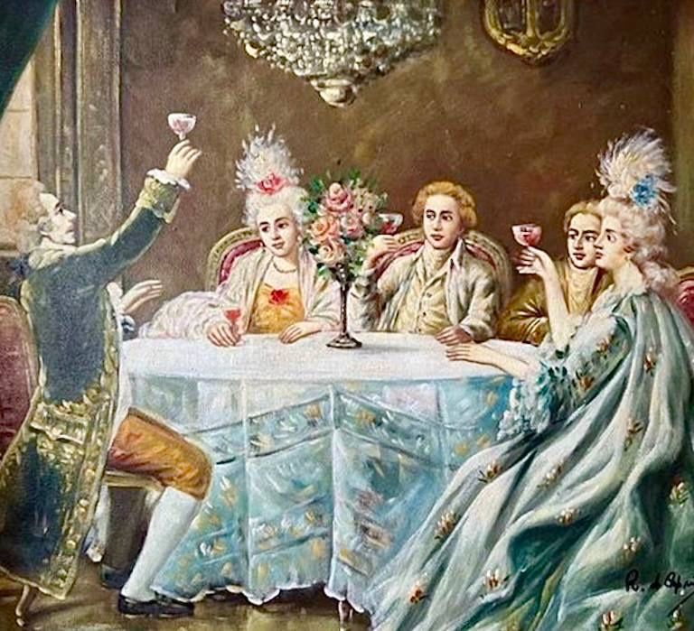 Вишукана картина маслом на полотні, в деревʼяній рамі.