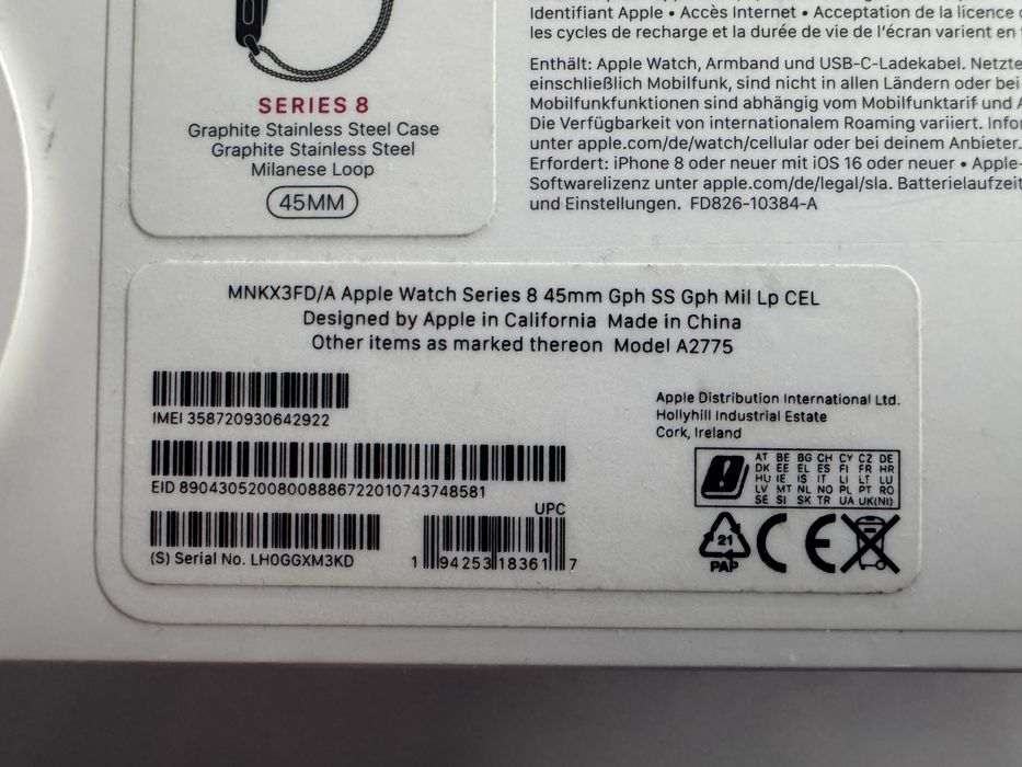 Apple Watch Series 8 45mm Gph SS Gph Mil Lp GEL
