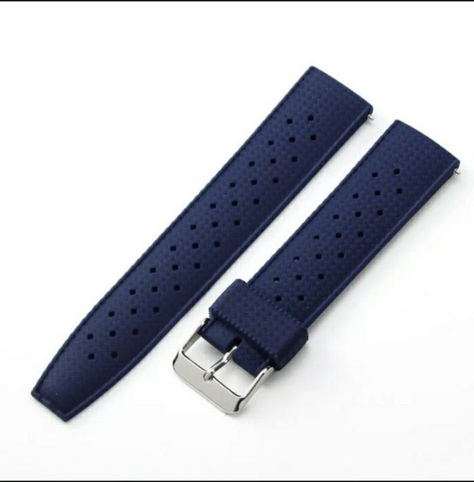 Bracelete Borracha Tropic Azul  22mm Seiko Citizen Fortis Hamilton