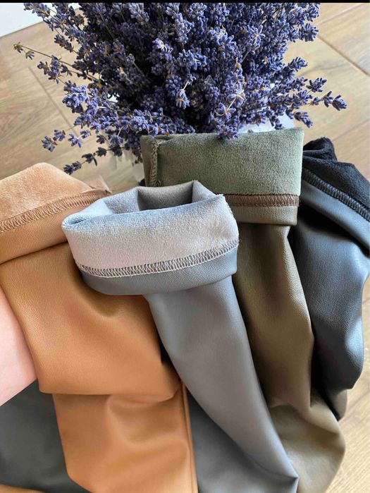 Шкіряні лосіни на хутрі | теплі зимові