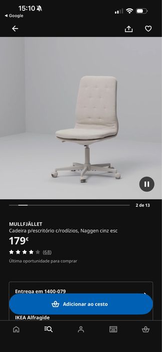 Cadeira escritório IKEA MULLFJÄLLET com braços