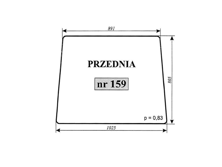 szyba przednia t25a 159