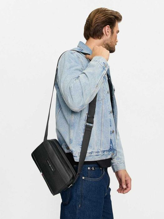 100% ОРИГИНАЛ Tommy Hilfiger мужская черная сумка В НАЛИЧИИ