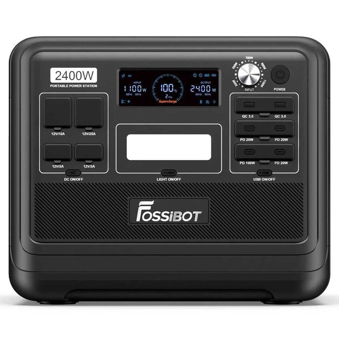 Зарядна станція Fossibot F2400, 2400 Вт, 2048 Вт/год (електростанція для дому, UPS, ДБЖ) EU