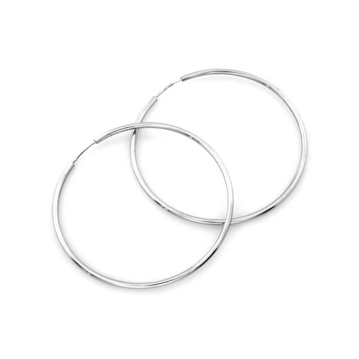 Supermodne SREBRNE kolczyki DUŻE KOŁA średnica 5 cm PRÓBA 925