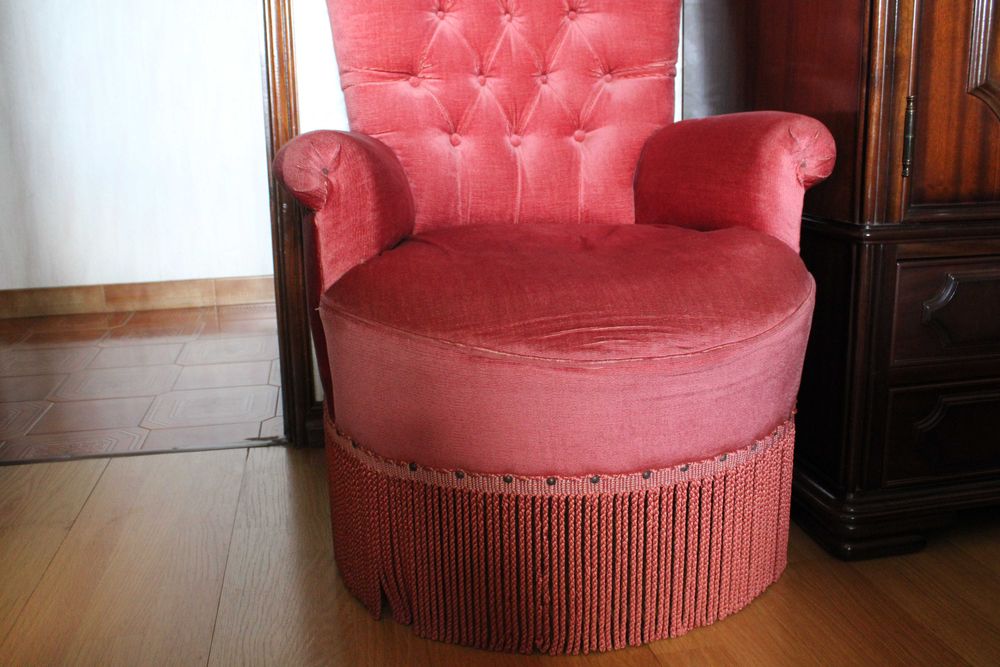 Poltrona cor de rosa