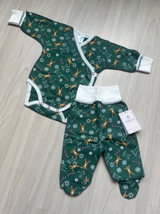 Комплект новорічний бодік і повзунки Minikin!