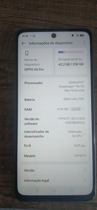 OPPO A5 PRO Impecável