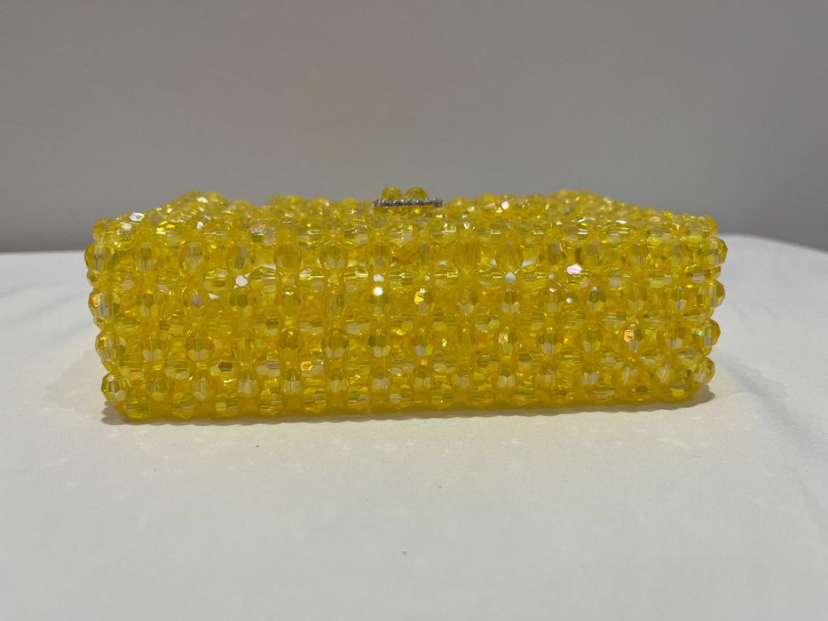 Damska złoty torebka wesele 18x12x21 koralik