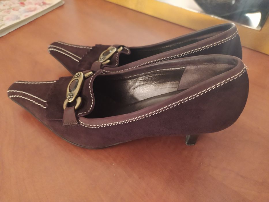 Sapatos italianos pele castanha