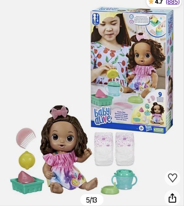 Кукла Baby Alive Fruity Sips Doll кудряшка Lemon