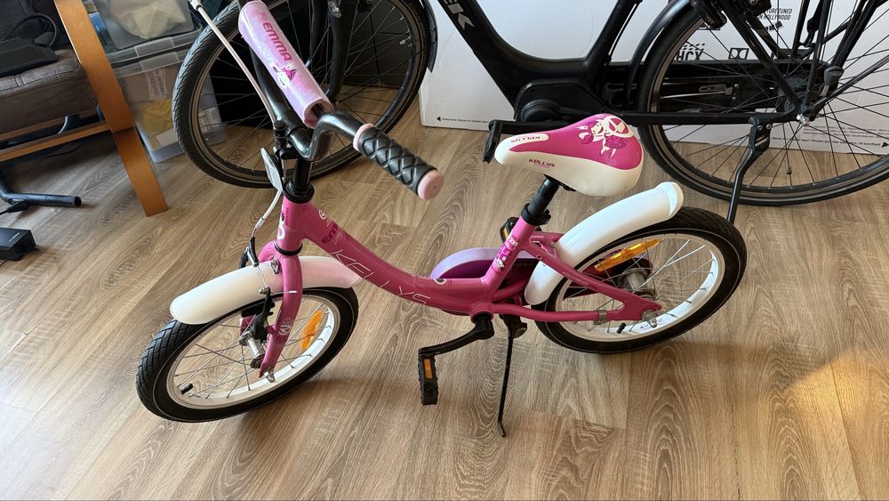 Rower dziecięcy KELLYS 16" różowy + NOWE kółka boczne! Stan bdb