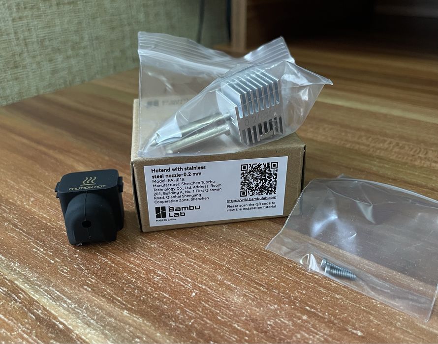 Оригінал BambuLab Hotend Хотенд 0.2 A1/А1 mini + НОСОК У ПОДАРУНОК!