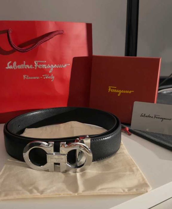 ferragamo srebrny pasek 110cm