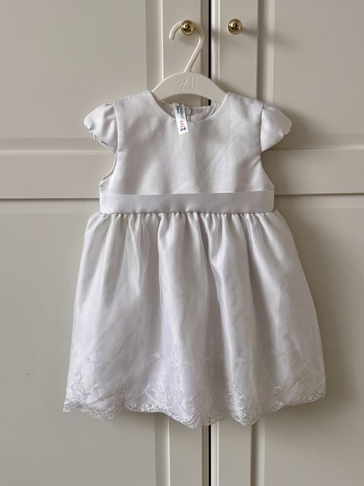 Sukienka biała chrzest roczek rozmiar 86 Coccodrillo