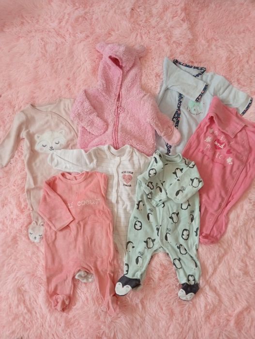 Conjunto 7 babygrows de bebe menina