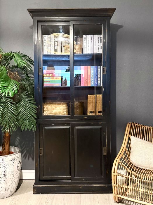 vitrine livreiro louceiro aparador armario movel biblioteca carvalho arboretto rustico