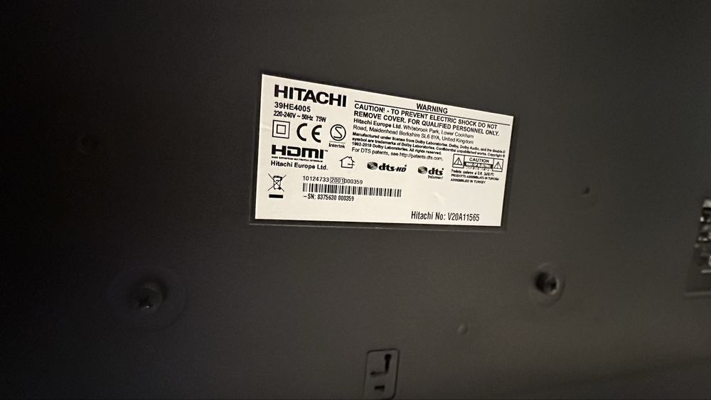Tv Hitachi modelo 2020 39polegadas
