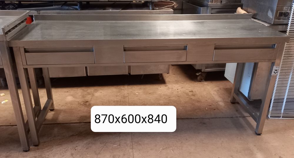 Bancada inox com 3 gavetas