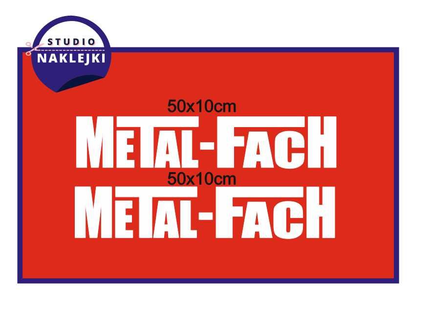 Naklejki METALFACH 50x10cm Rozrzutnik Przyczepa roztrząsacz Nalepki