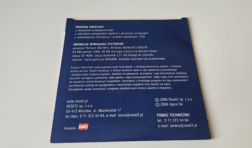 Płyta  z oprogramowaniem R2płatnik