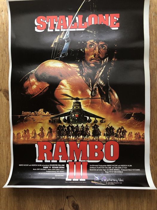 RAMBO III duży plakat filmowy z końca XX wieku