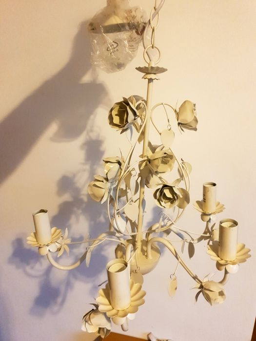 Nowy żyrandol rustykalny lampa wisząca ecru