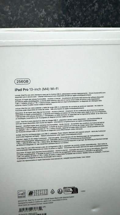 iPad Pro Apple 256gb ecrã 13 M4 Wi-Fi