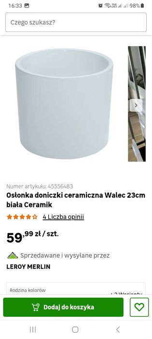 2 doniczki ceramiczne walec używane